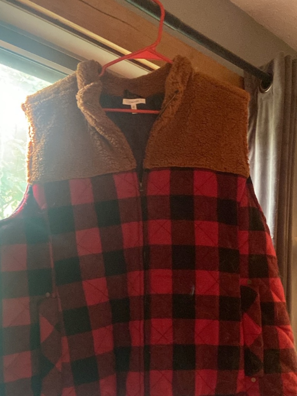Maurice’s  Buffalo Plaid Sherpa Vest